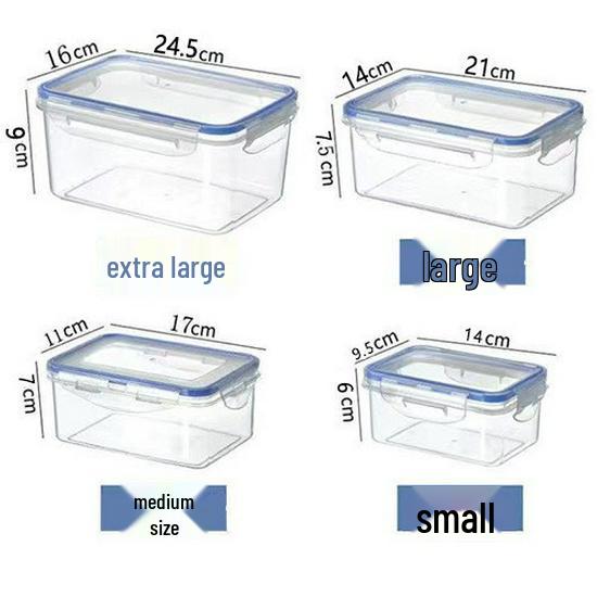 Food-Grade Transparent Rectangular Storage Box with Lid