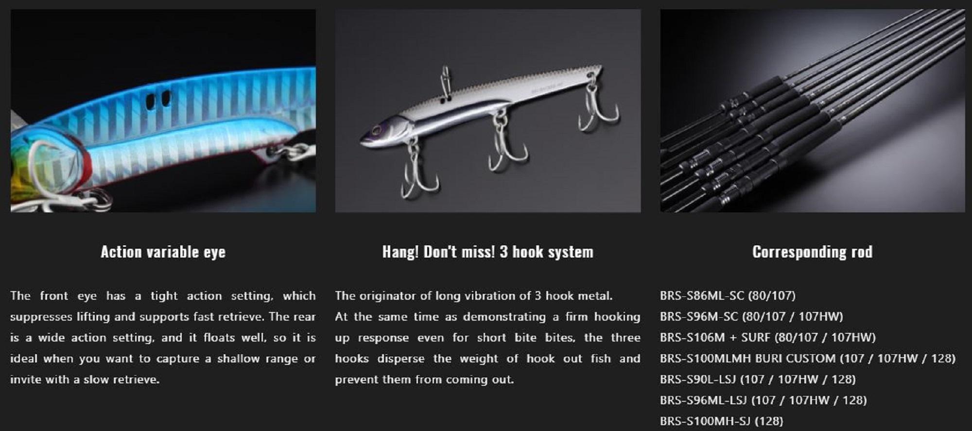 Leurre Jackall Big Backer 107 Metal Vibe – 27g – Glow Stripe – Neuf