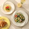 4PCS Decorative Light Luxury Round Plate Ceramic-look Salad Dish Dinning Plate  Home