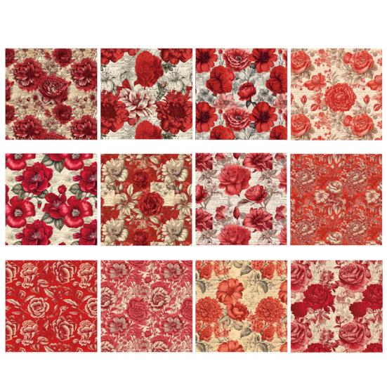 1 takım çiçek koleksiyon defteri kağıdı paketi çift taraflı kart stoğu zengin çiçek deseni DIY el sanatları el yapımı albümler arka plan kağıdı