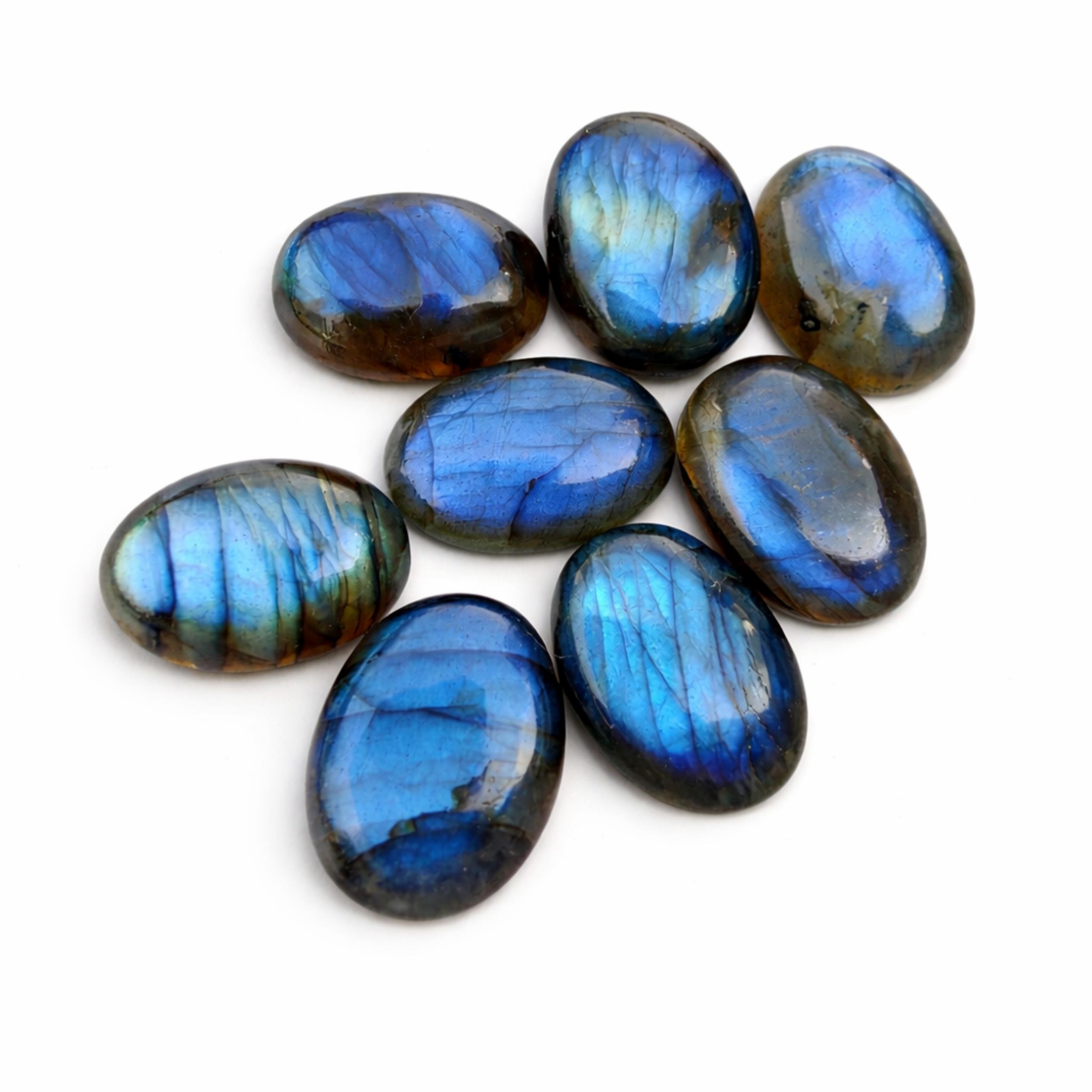 

AAA+ Labradorite Cabochon Natural Oval Gemstone Calibrated Flat Back, 20x30mm Size Labradorite Loose Stone for Jewelry Making 20x30mm синий