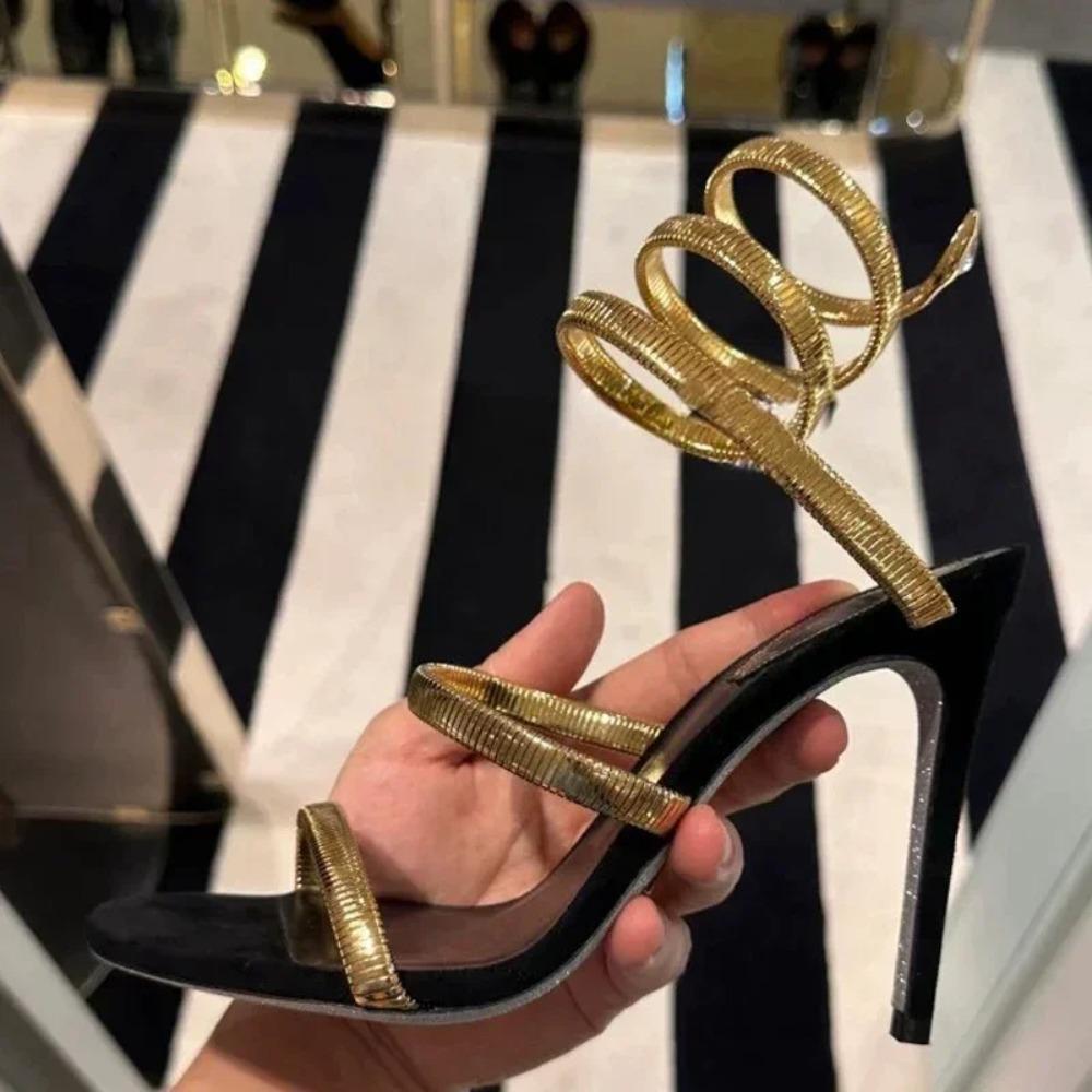 Eilyken Open Toe Woman Sandals Thin High Heels Party Prom Shoes Fashion Ankle Strap Pumps Size:35 42