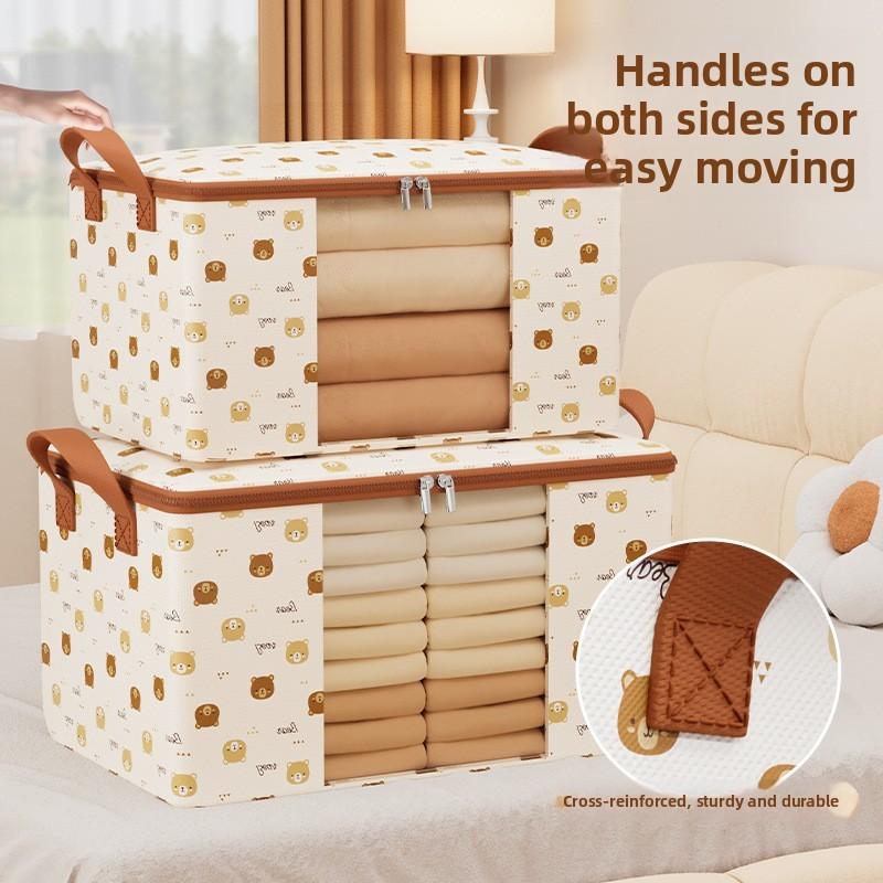 Clothes Storage Bag With Transparent Material For Bedroom Organizing
