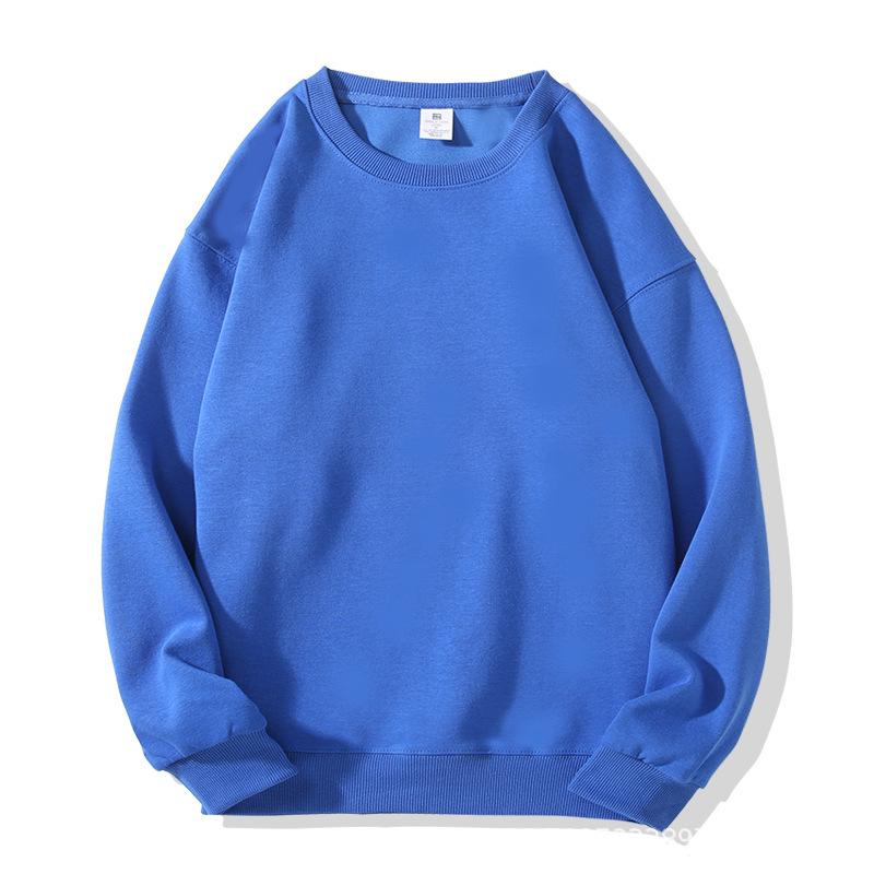 Europe and the United States new autumn and winter crew neck sweater women's top long sleeve white solid color loose girls spring and autumn models 