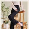 Women's Black High-Waisted Micro-Flare Pants: Slimming, Elastic, Petite, Nine-Point Length, New Summer Arrival