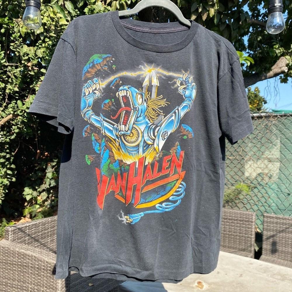 Retro VAN HALEN Kiss Ass Węglowy Unisex Koszulka S-5XL Unisex Koszulka