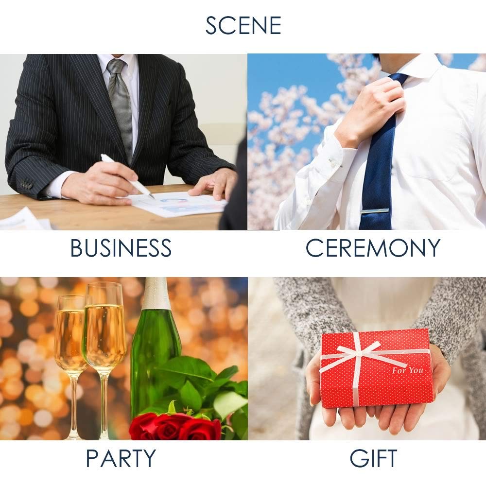 [Kleiderordnung 101] Waschbare Krawatte für Business Casual, Streifen, Punkte, Blau, Marineblau, Schwarz, Rot usw.. (Für Hochzeiten) TIE-016 Marineblau gestreift 3