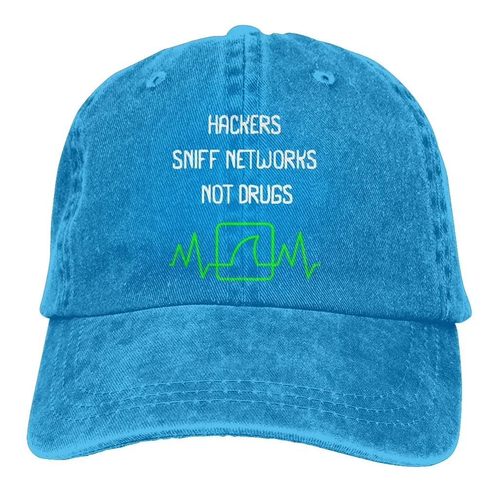 Adjustable Solid Color Baseball Cap Hackers Sniff Networks Cyber Security Fun Washed Cotton Linux Program Sports Woman Hat