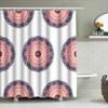 6-Piece Mandala Shower Curtain Set Boho Decor Bath Curtains With Rod And Rings (Pink Navy Blue) [B201]