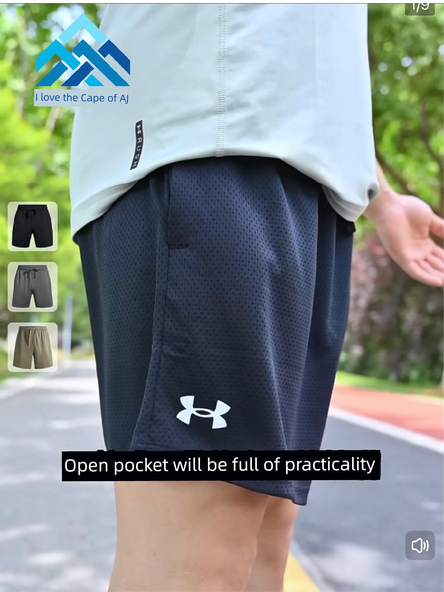 Under Armour Ua Men s Spring and Summer Breathable Outdoor Training Fitness Running Quick-Drying Sports Shorts 1386970 M чёрный