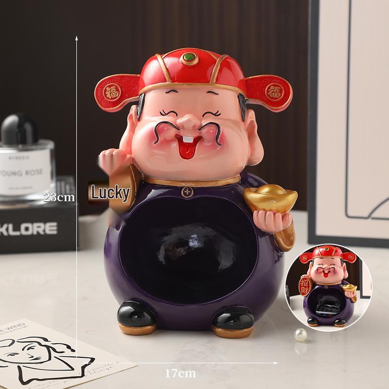 Five Fortune Gods Figurine for Office or Home Decor, Perfect for Entrances, TV Cabinets, Shop Openings, and Housewarming Gifts