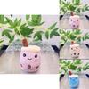 Cute Fruit Bubble Tea Cup Plush Keychain Adorable Cartoon Plush Toy For Kids