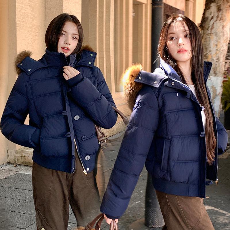 Women's cotton-padded clothes 2025 winter new thickened short Korean version loose warm cotton-padded clothes small splicing cotton-padded jacket
