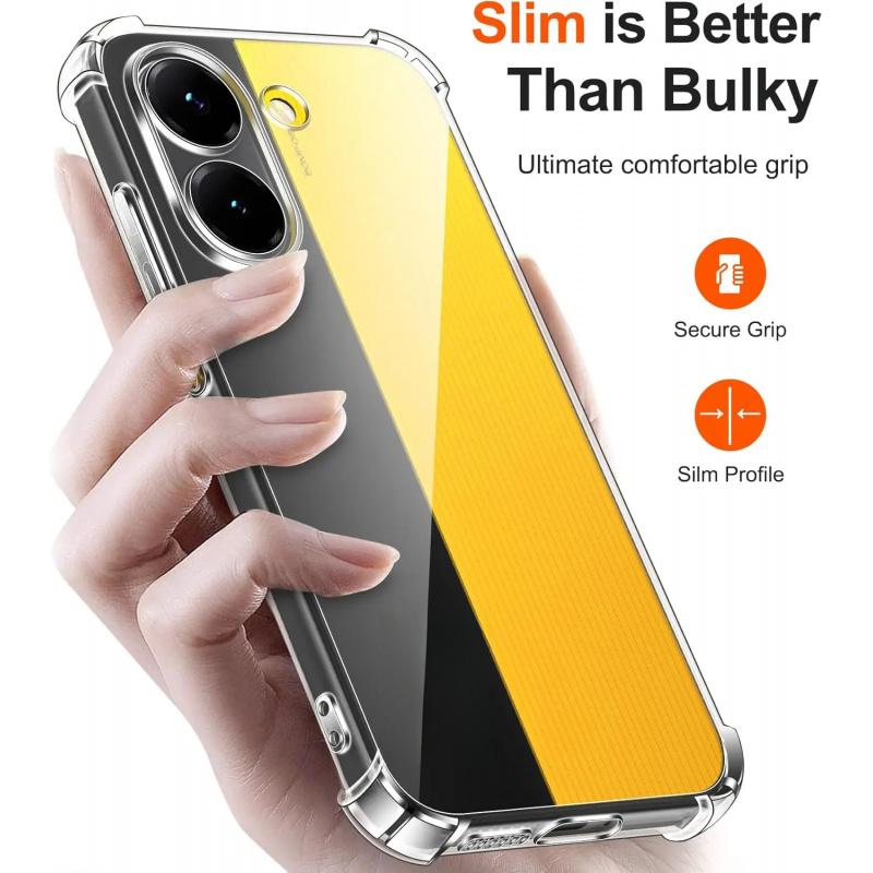 Skirta Xiaomi POCO X8 Pro X8Pro Max X8ProMax Trubo 5 Sustiprinti kampai Skaidrus minkštas TPU Apsauga nuo kameros Galiniai telefono dėklai Dangtelis