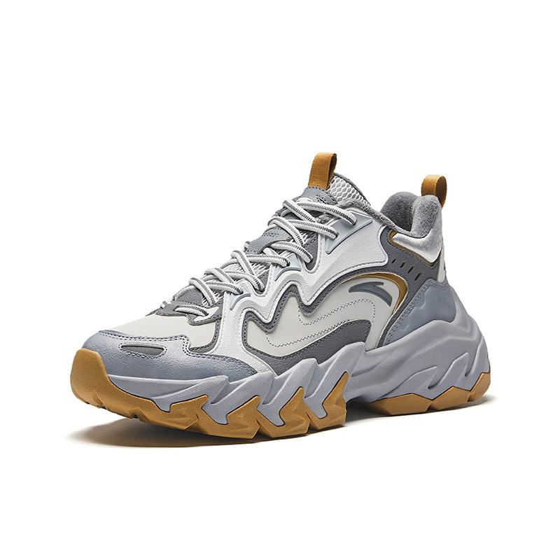 Anta Panshi Comfortable Fleece Non-Slip Wear-Resistant Warm Mid-Top Casual Shoes Men Casual Shoes Gray 112448950-2