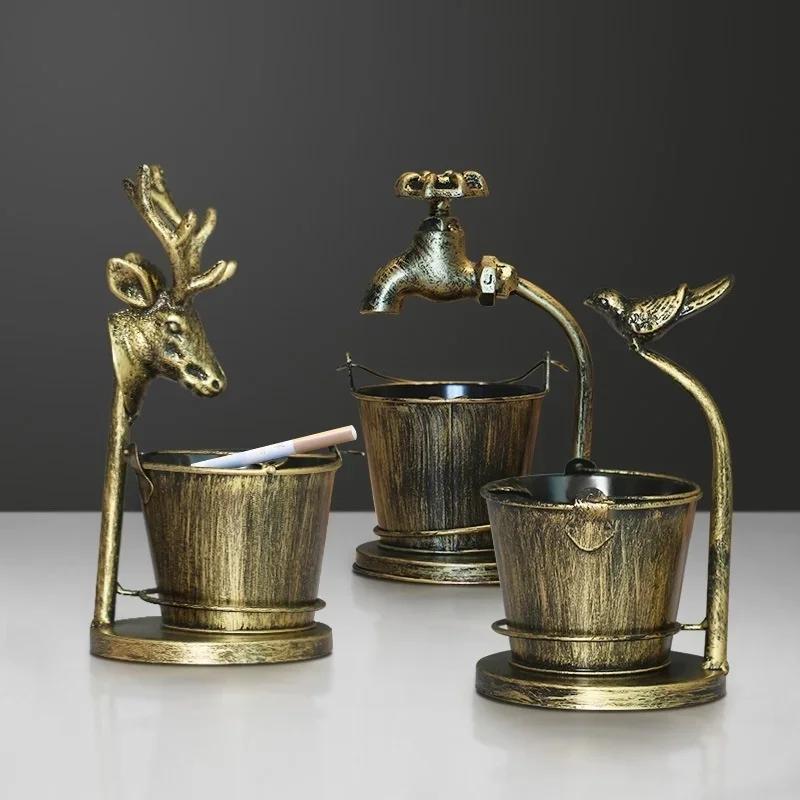 Creative Ashtray Iron Retro Metal Home Garden Decoration Accessories Bar Cafe Living Room Restaurant Desktop Display Craft
