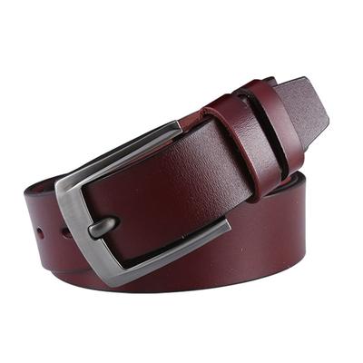 Young People'S Leisure Business Two-Layer Cowhide Belt Pin Buckle Decorative Jeans Belt