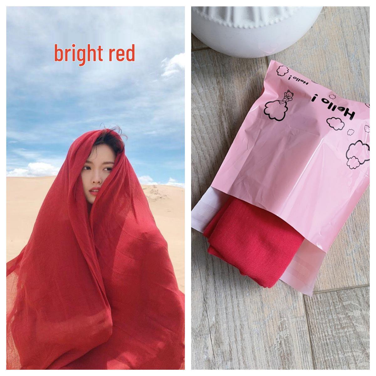 

Шелковый шарф в этническом стиле для женщин: Синьцзян Тибет Путешествие, Защита от солнца в пустыне, Пляжная шаль, Приморский хлопково-льняной платок