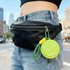 Tennis Ball Bag Charm Silicone Coin Purse Headphone Case Pouch Zipper Organizer For Women Fanny Pack Sports Racket Accessories Bag Charm