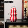 European Ceramic Vertical Striped Vase Water-based Flower Arrangement Container Striped Floral Vase for Room and Dining Table