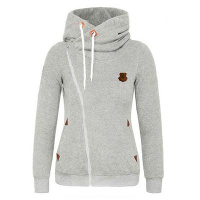 Women's Spring and Autumn Design Side Zipper Top Sports Cardigan Hooded Plus Size Sports Shirt