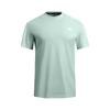 3-Stripes Solid Logo Sports Training Fitness Crew Neck Short Sleeve Lightweight Breathable Quick-Dry T-Shirt Men Tops Light-Green KS0426
