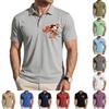 Polo Casual da Uomo a Maniche Corte con Stampa Grafica di Calcio Design Ispirato alla Spagna Top con Collo Sportivo per l'Uso Quotidiano