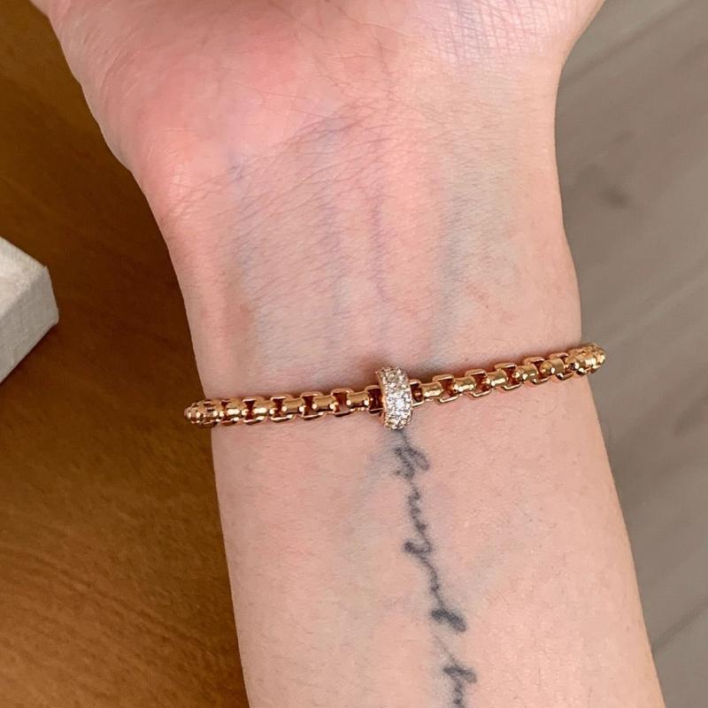 Minimally high-quality hollow out chains sparkling diamonds ring bracelet exquisite minimalist bracelets hip-hop style jewelry