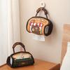 Space Saving Wall Mount Tissue Holder Cartoon Pattern Oxfords Cloth Construction for Multiple Location Access