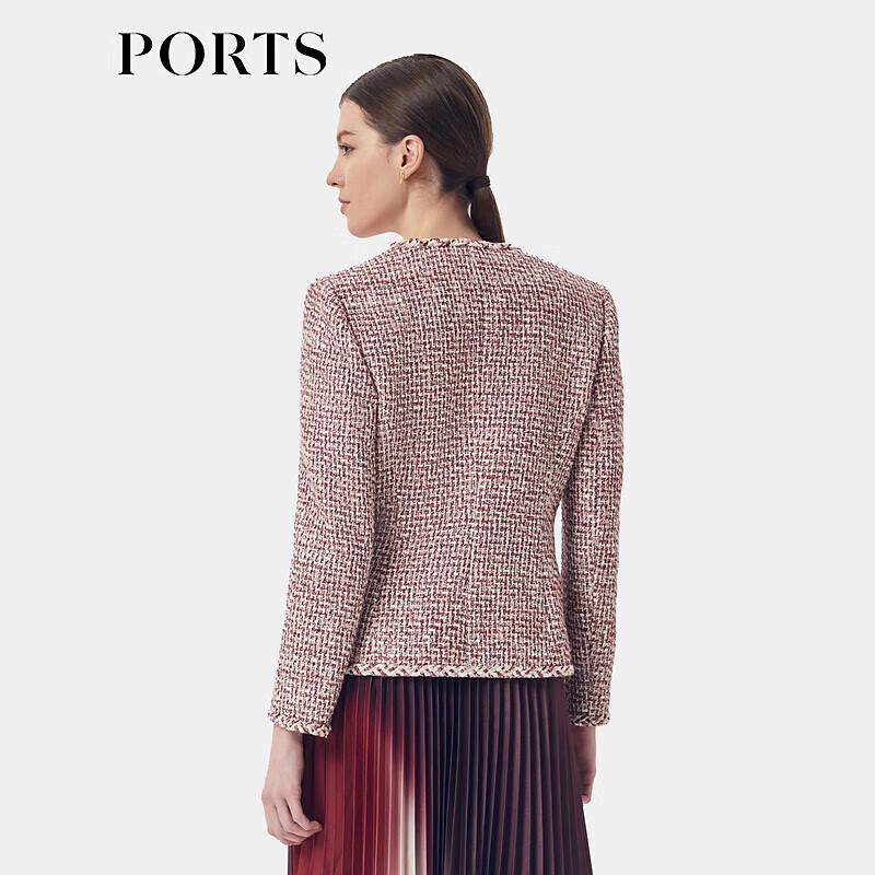 PORTS Women's Spring/Summer Woven Edge Tweed Jacket