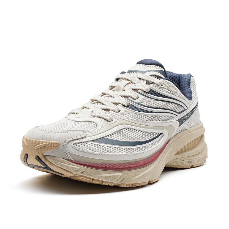 Xtep Little Bask 2 Comfortable Versatile Trendy Fashion Retro Height Increasing Lightweight Breathable Non-Slip Low-Top Casual Shoes 875219320017-5