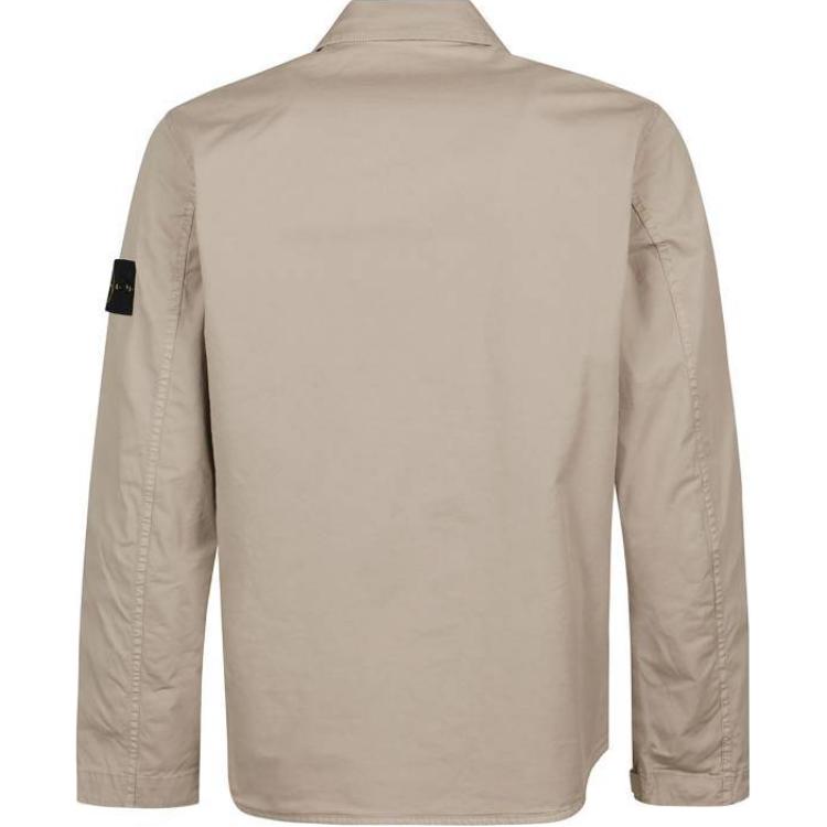 Stone Island Patch Pointed Collar Long Sleeve Shirt Men shirts Light-Brown K1S151200033S0010V009A