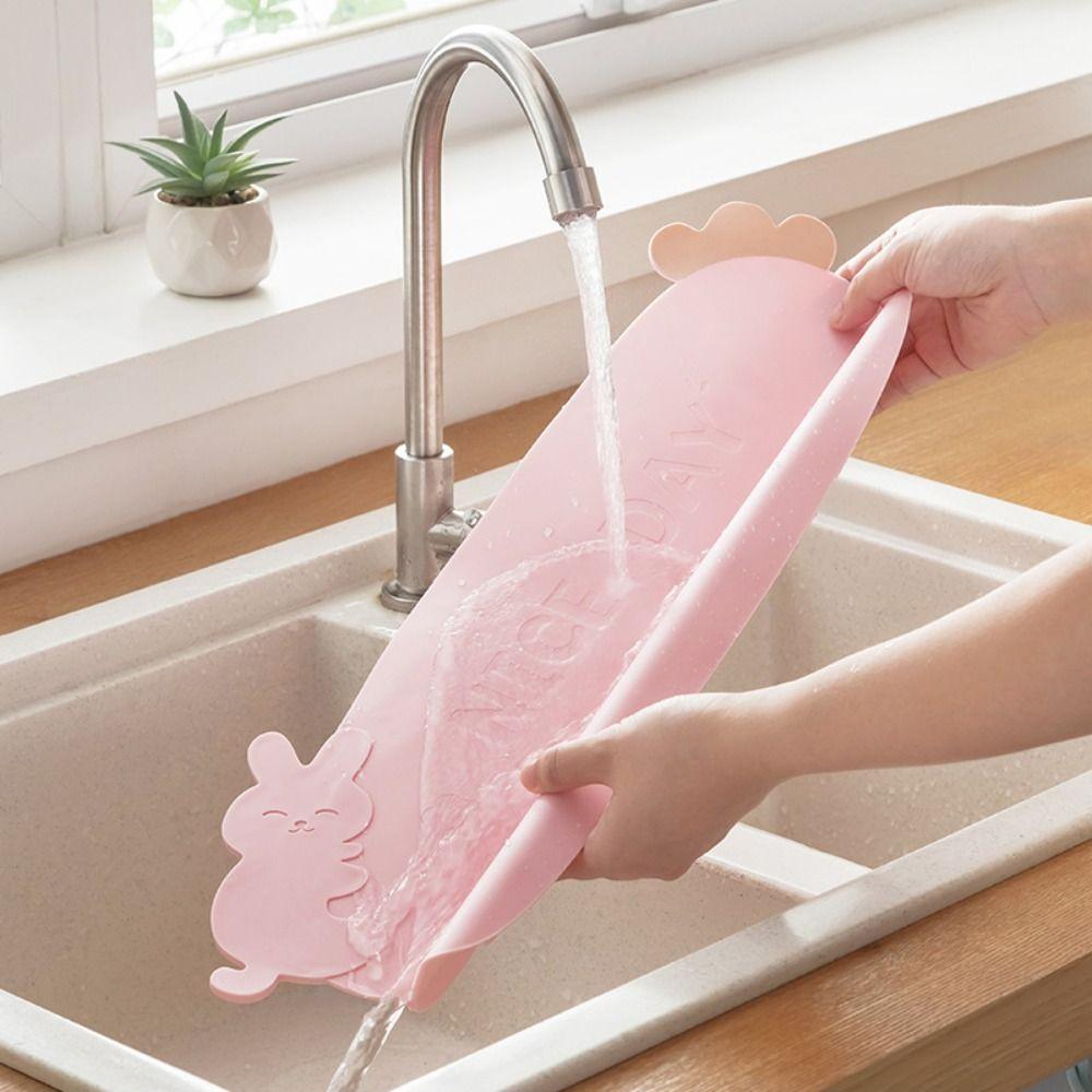 Silicone Sink Splash Guard Reusable Water Blocking Board Flexible Sink Flap Block  Sink Partition
