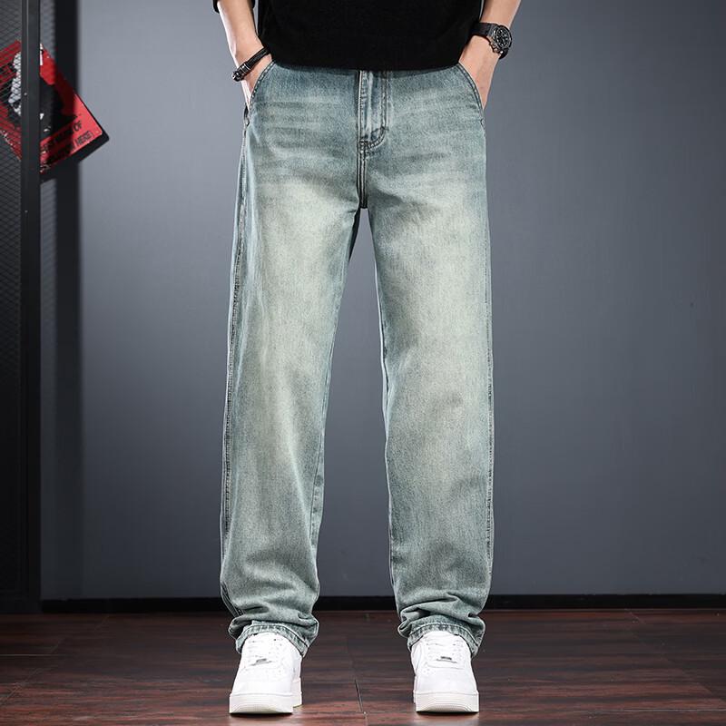 Мужские ретро-джинсы Jieraynuo, потертые, свободные, прямые 29