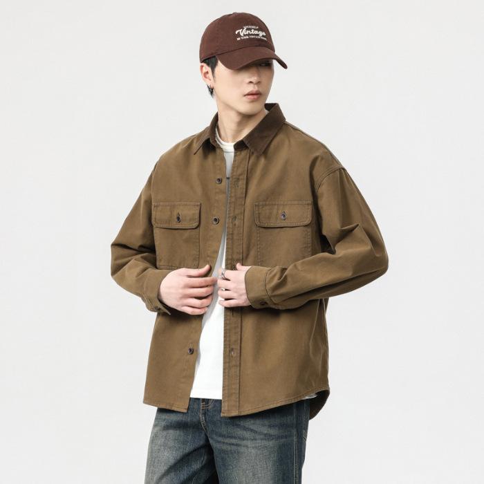 American Heavy Retro Denim Jacket Men'S Loose Large Size Trendy Brand Casual Tooling Jacket Top Tide