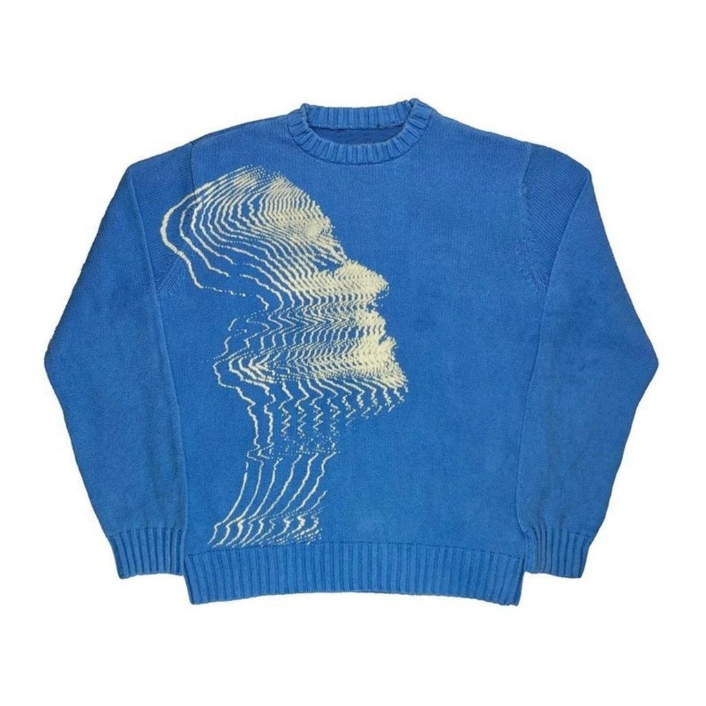 DRIPX Autumn Winter Retro Pullover Sweater Fashion Long Sleeve Star Pattern Y2K Sweater Casual Harajuku Knit Sweater Unisex