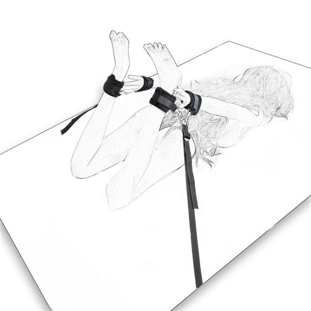 Restraint Bed Bondage Gear Female Handcuff Open Leg Cuff Strap System Eyeblinder Set Versatile Bedroom Games Set Toy Set