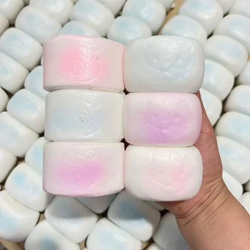 3Pc Kawaii Milk-Flavored Soft Pink Steamed Bun Bread Dessert Pu Slow Rebound Squeezing Fidget Toy Girls Kids Holiday Squshy Gift