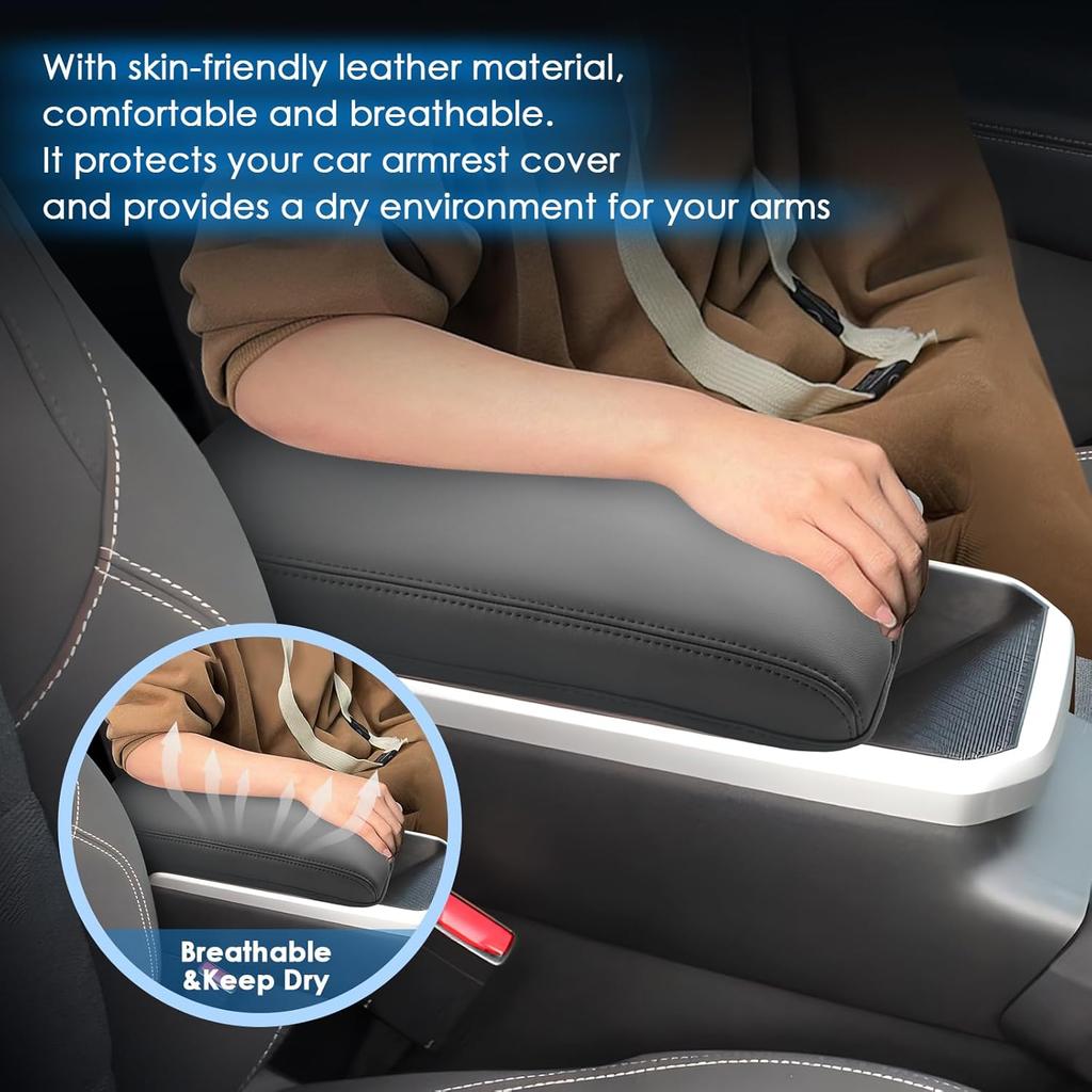 2025 2026 Terrain Center Console Cover for GMC Terrain (Elevation/Denali/AT4), Waterproof &Comfy Leather 2025 Terrain Console Armrest Cover 2026