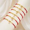 Bransoletka ze stali nierdzewnej z 26 literami dla kobiet AZ Alphabet Heart Regulowana bransoletka Lucky Red Rope Braided Jewelry Gift