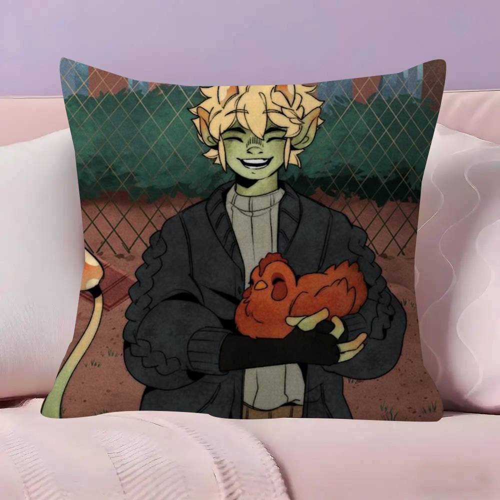 Mushroom Oasis Anime  Pillowcase Toon Gift Cushion Cover Bedroom Home Sofa Chair Seat Decor Pillow Case