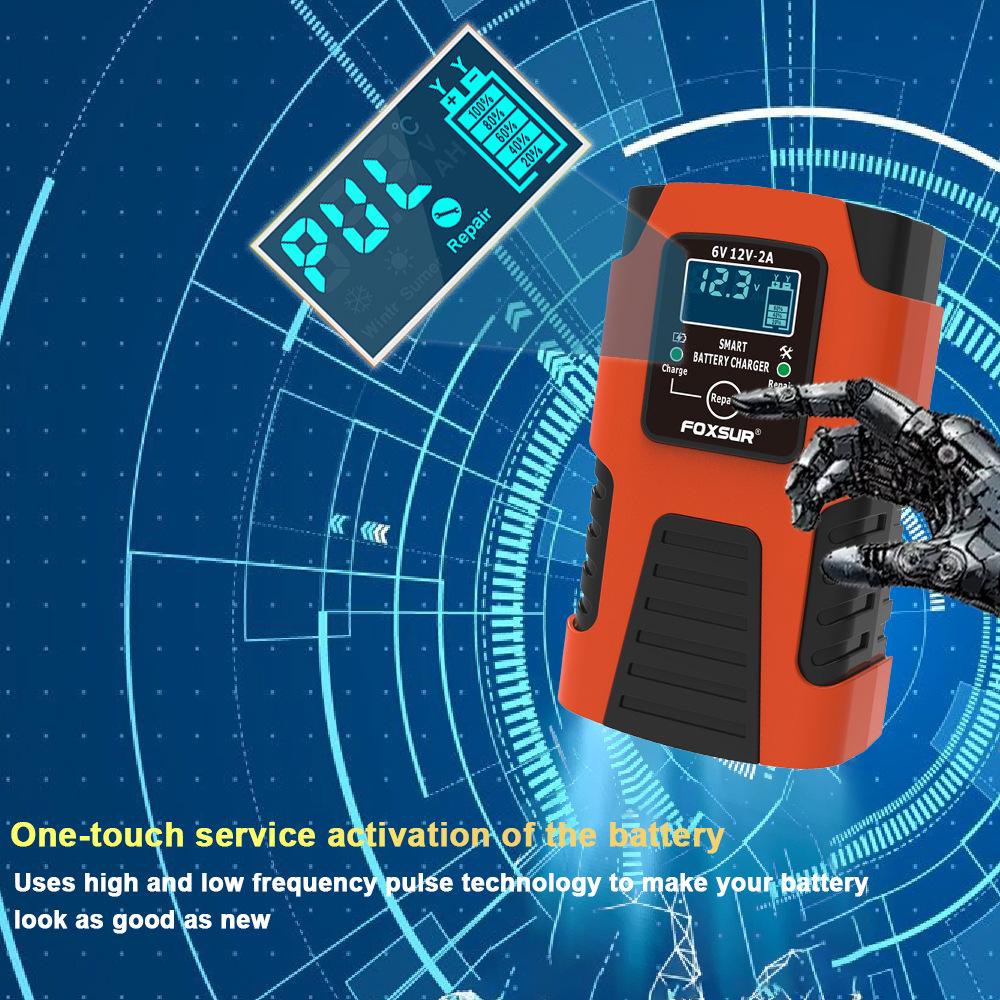 2A Intelligent Battery Charger for 6V/12V Vehicles and Children's Toys
