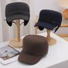 Hat Men's Winter Plus Velvet Thick Flat Top Hat Outdoor Cold Protection Fashionable Ear Protection Duck Tongue Warm Cotton Hat