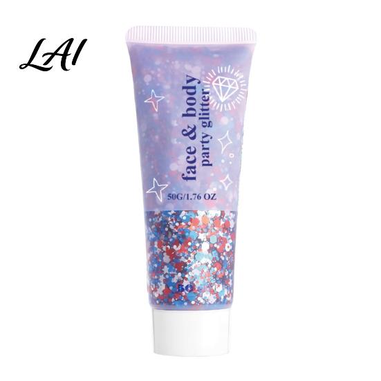 Dual-purpose Glitter Stick 50G Red White Blue for Independence Day Waterproof Patriotic