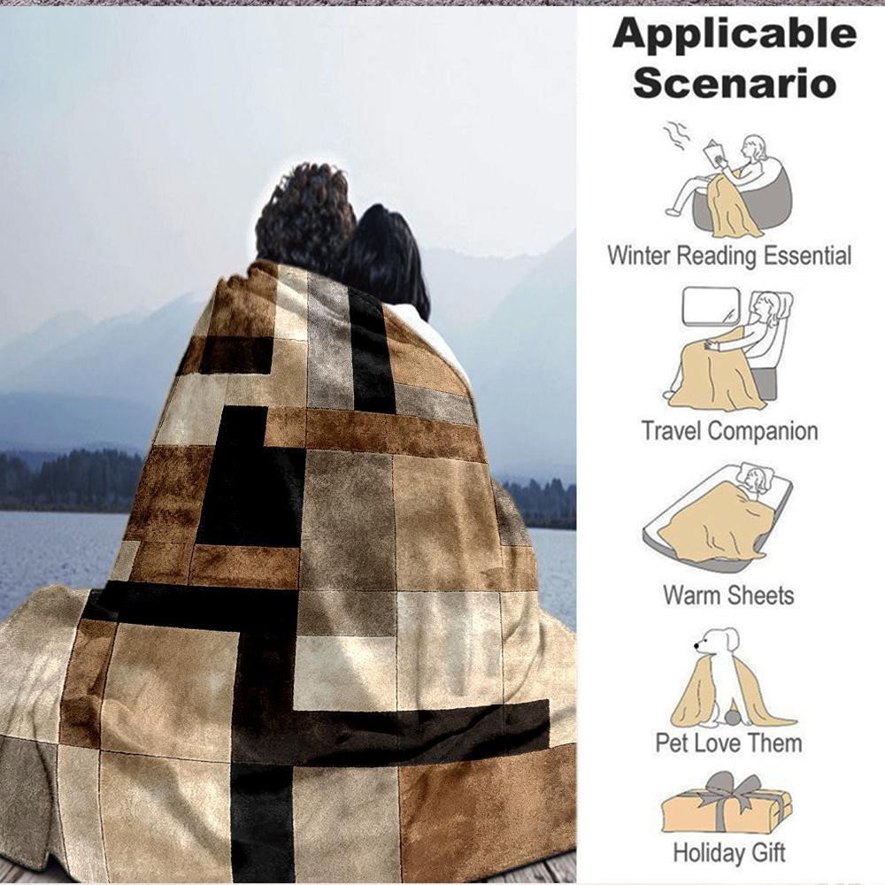 1Pc Abstract Geometric Blanket Soft And Comfortable Casual Warm Camping Travel Christmas Halloween Xmas Gift M92825