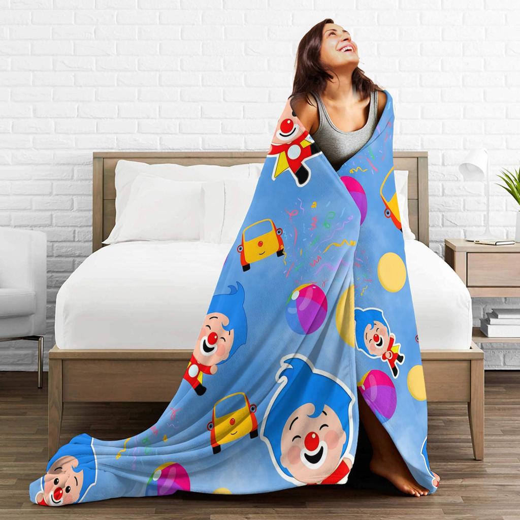 Payaso P-Plims Cartoon Music Knitted Blanket Fleece Soft Throw Blankets For Car Sofa Couch Bedroom Quilt