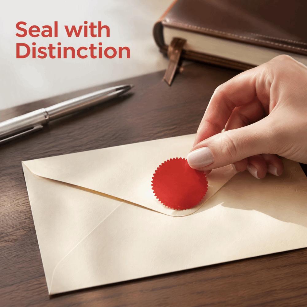 100pcs 45mm Diameter Serrated Edge Embosser Stickers  For Legal Documents