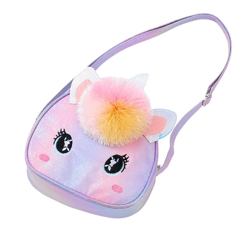 Unicorn Kids' Crossbody Bag - TPU Storage Cartoon Shoulder Travel Bag for Students