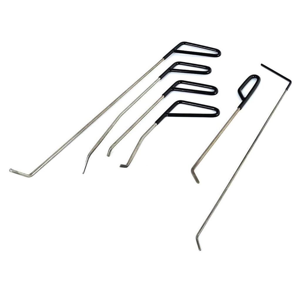 6Pcs Car Body Paintless Repair Removal Tools Automotive Door Dent Repair Hooks Stainless Steel Push Rods Kits