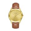 BUREI Men's Analog Quartz Watch, Waterproof, Popular, Slim, Simple, Stylish, Business, Casual, Leather Strap (Gold, Brown, Leather)